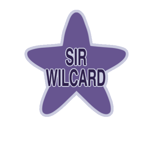 My logo: A light purple star with the words Sir Wildcard in dark purple.